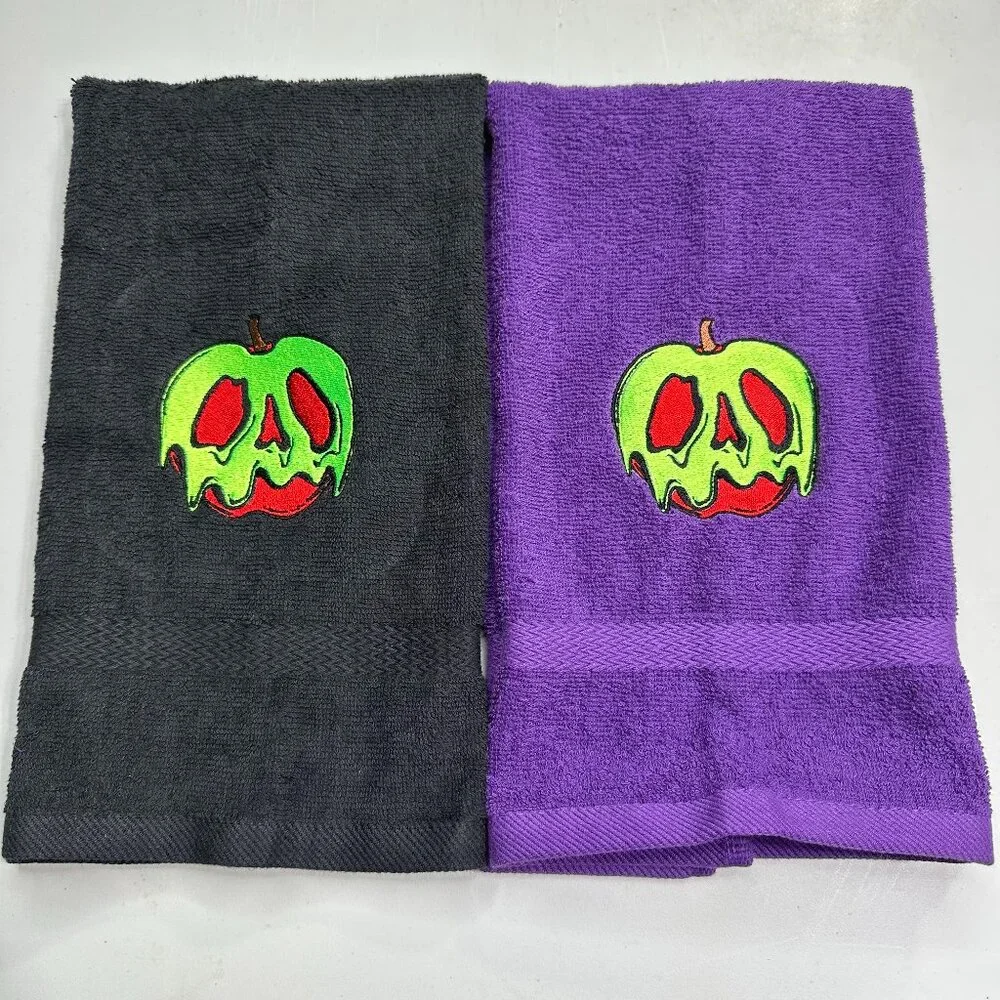 Poison Apple Embroidered Hand Towels Bathroom Home Decor Evil Queen Villain
